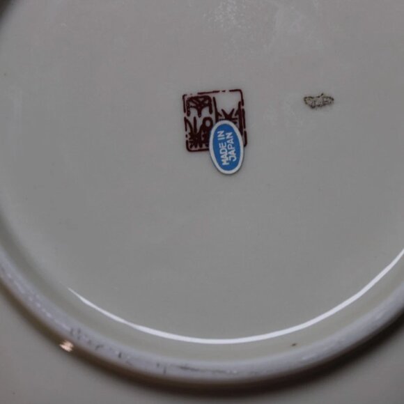 Vintage Asahi Seizan Gama Japanese Imari Porcelain Hexagon Dish Plate Gold Trim - Picture 3 of 7